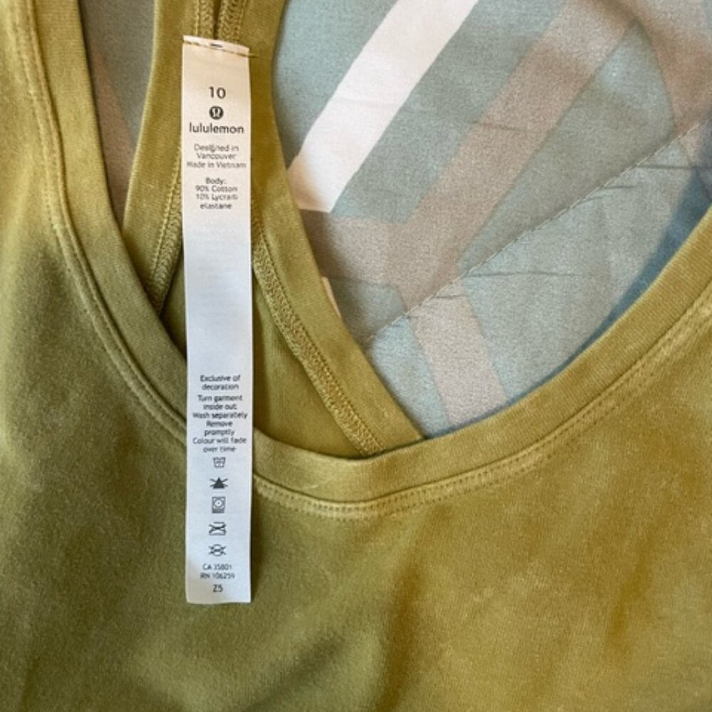 Lululemon Tank Top Womens Cool Racerback sz 10 olive green EUC - Picture 4 of 6